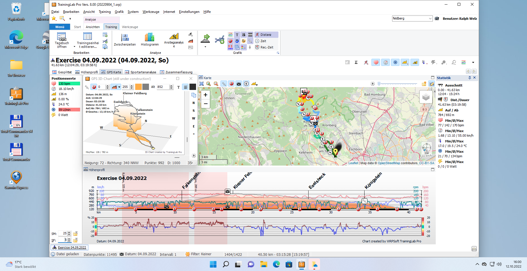 TrainingLab 3D GPS Chart